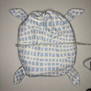 Norwex Kids Hooded Beach‎ Towel BacLock Blue Geometric 34"x34" W Mess Turtle Bag